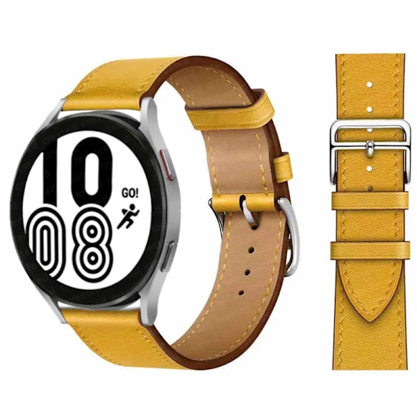20mm 22mm Läderarmband För Samsung Galaxy watch 5 pro/Active 2/3/S3/Huawei GT-2-Pro Armband correa Galaxy Watch 7/6/5/4 armband jaune ambre Amazfit bip-GTS 2