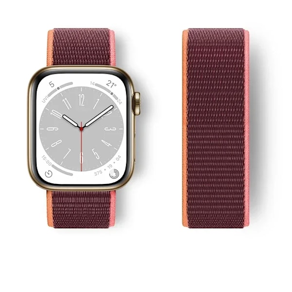 Nylon Loop Armband för Apple Watch Armband 44mm 40mm 45mm Ultra2 49mm 41mm Sportarmband iwatch Tillbehör Serie 9 8 se 7 6 5 4 3 plum 64 38mm-40mm-41mm