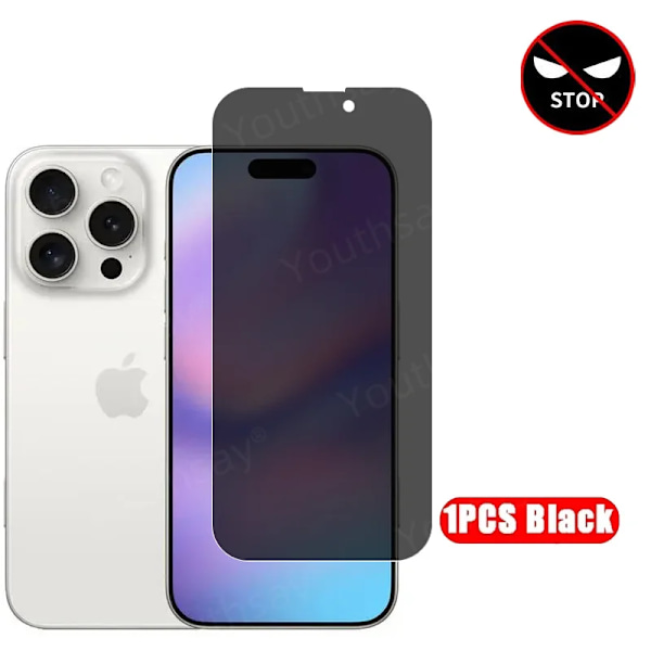 Integritetsskydd för iPhone 16 Pro Max Härdat Glas Anti-spion iPhone 16 15 Pro Max Skyddsfilm Anti-Peeping 1Pcs For iPhone 15 Plus