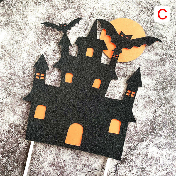 Halloween Cupcake dekoration Kort Toppers Pumpa Cupcake Picks Spider Castle Witch k