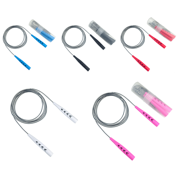 Fitness vajer hopprep Speed ​​Jump Rope Kabel för aerob träningsträning Rosa white