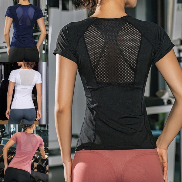 Yogatröjor för kvinnor Slim Fit Snabbtorkande andningsbar rygg ärmlösa fitness för gym b xl