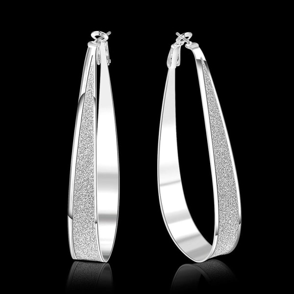 Nytt mode vackra smycken 925 sterling silver örhänge runda stora öron ring örhängen default