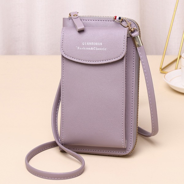 Mobilväska Crossbody-väska Plånbok Axelväska Plånbok Handväska för kvinnor light purple