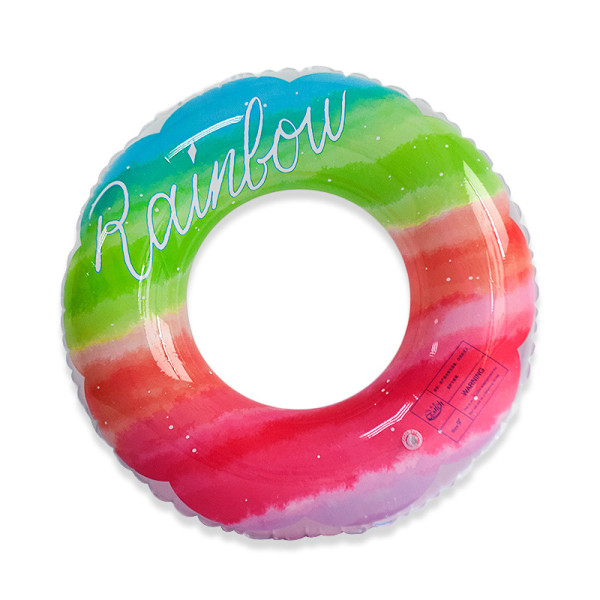 Uppblåsbar Pool Floats Rainbow Pool Floaties Beach Floaty Toys Baby Simring för 100 with handle 480g