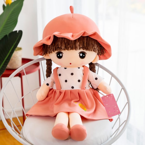 Cartoon Strap Dress Princess Doll Söt plyschleksak födelsedagspresent för barn pink 60cm