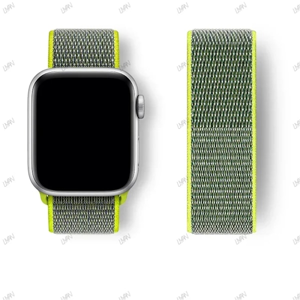 Nylon Loop Armband för Apple Watch Armband 44mm 40mm 45mm Ultra2 49mm 41mm Sportarmband iwatch Tillbehör Serie 9 8 se 7 6 5 4 3 flash yellow 2 38mm-40mm-41mm