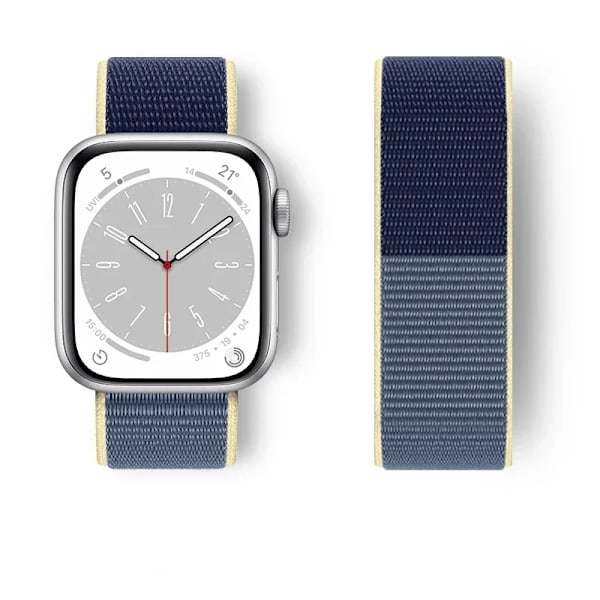 Nylon Loop Armband för Apple Watch Armband 44mm 40mm 45mm Ultra2 49mm 41mm Sportarmband iwatch Tillbehör Serie 9 8 se 7 6 5 4 3 alskan blue 45 42mm-44mm-45mm-49mm