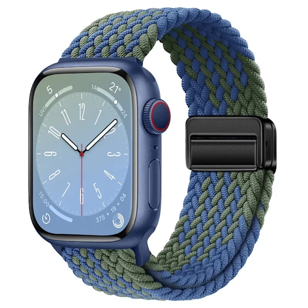 Nylonarmband för Apple Watch Ultra 49mm 10 46mm 42mm 9 8 7 45mm 41mm magnetiskt armband för iwatch 6 5 4 3 SE 44mm 40mm Rem Z Blue gree S10-42MM 38 40 41MM