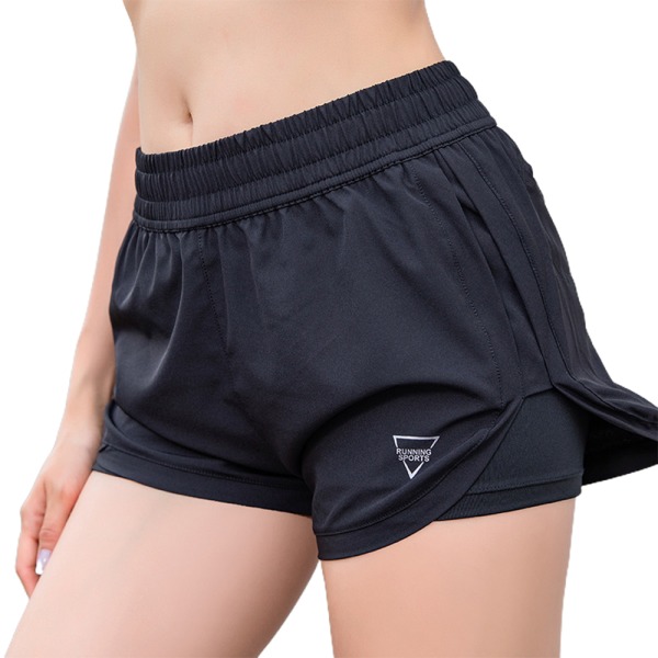 Löparshorts för kvinnor Falska tvådelade Quick Dry Yoga Shorts för sommaren dark red s