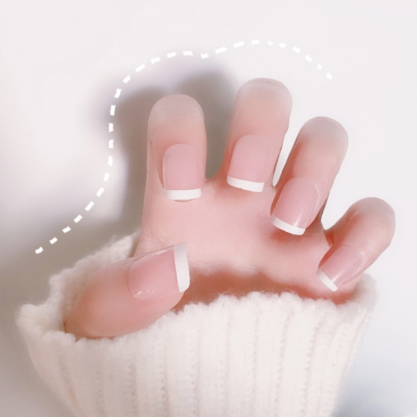 24 st mode damer flickor falska naglar korta DIY naglar patch klistermärken remsor konstgjorda short