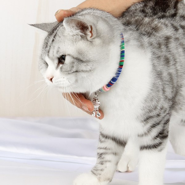 Djurkoppelhalsband med Long Life Lock Etnisk stil Handgjord halsband Kattunge Valp Halsband Halsband för katthundar Nytt red s