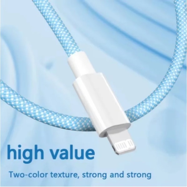 PD 20W USB C-kabel för iPhone 14 13 12 11 Pro Max Xs 8 Plus iPad Sladd 3A Snabbladdningskabel Typ C Datakabel för iPhone WHITE 1m