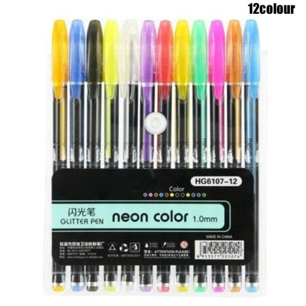 Highlighter Glitter Pen Pastell Metal Gel Pen Set för målning av ritning 48colour