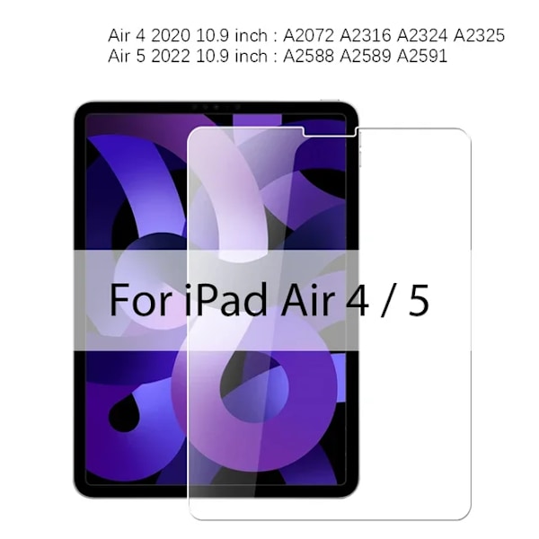 För iPad 10:e generationen 10,9 tum 2022 Skärmskydd i härdat glas A2696 A2757 A2777 Tablet Anti-Scratch Klar Skyddsfilm For Air 4 5