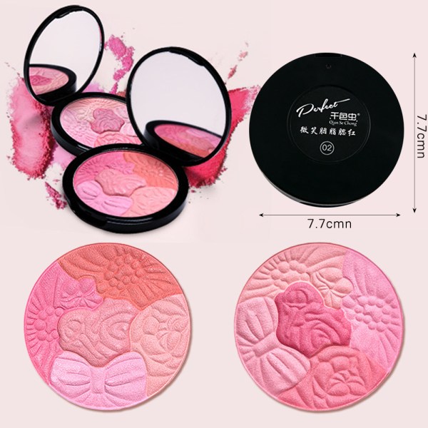 5 färger Face Blush Palette Långvarig silkeslen Delikat naturlig look för kvinnor 2