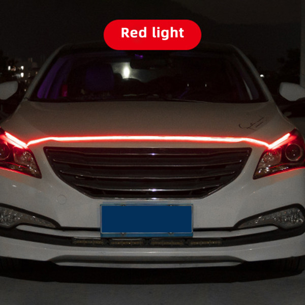 Scan Start LED Bil Motorhuv Ljusremsa Auto Motorhuv Guide Dekorativ Ambient Lampa Bil Körljus 1.5m red