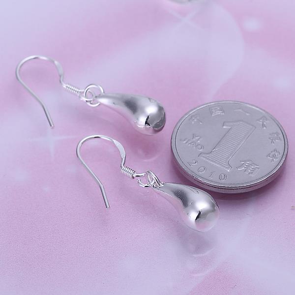 Nya modesmycken 925 Sterling Silver Slät Drop Ear Clip Örhängen Dubbar för kvinnor default