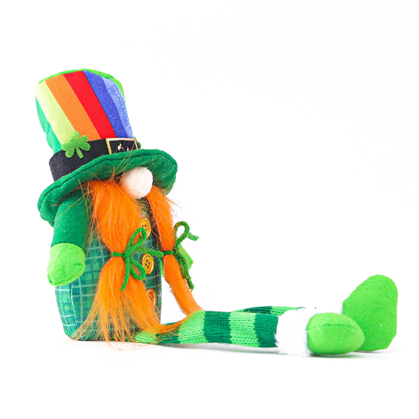Grön hatt Plysch Gnome Handgjord Ansiktslös irländsk långben Äldre dockor Elf Party Favors rainbow color