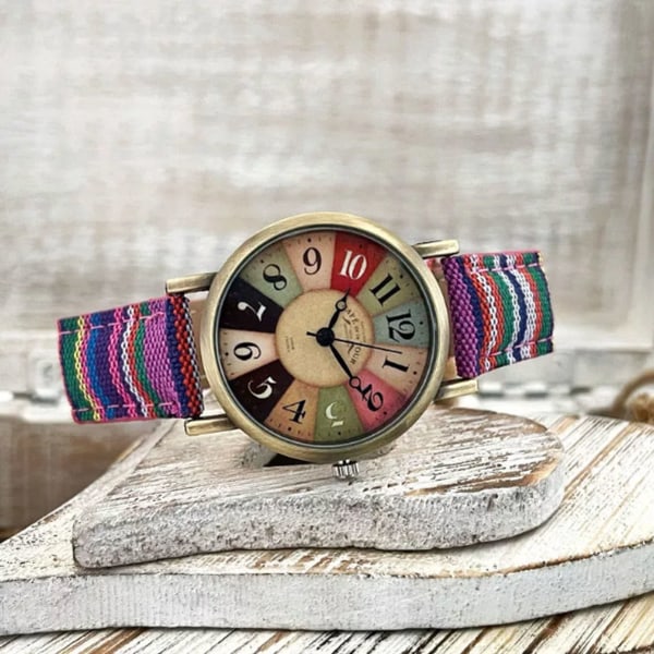 Kvinnors casual armbandsur med glasurtavlor Pin Spänne Style Watch för make Vänner Grannar Son blue