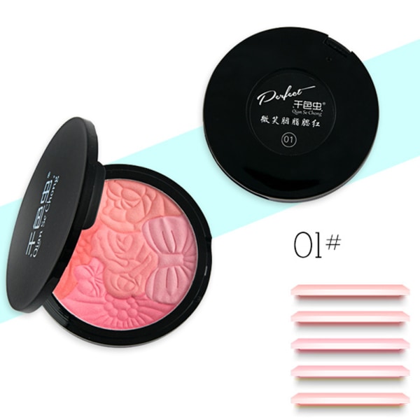 5 färger Face Blush Palette Långvarig silkeslen Delikat naturlig look för kvinnor 2