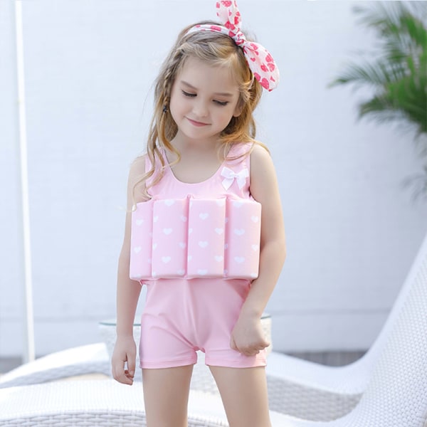 Floatation Baddräkter Flytande Baddräkt Söt för barn Baby Girls Simning pink 130