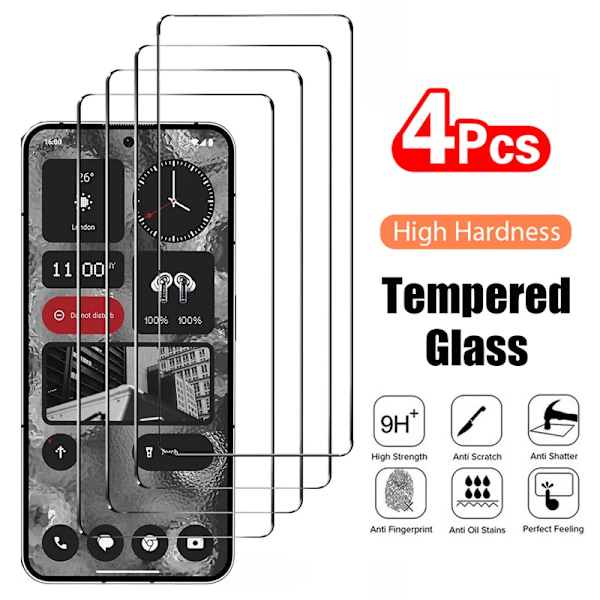 4 st Härdat Glas för Nothing phone 2A 2 1 Skyddande Transparent Skärmskyddsfilm För Nothingphone 2 2A Glas For Nothing Phone 2 4 Pieces