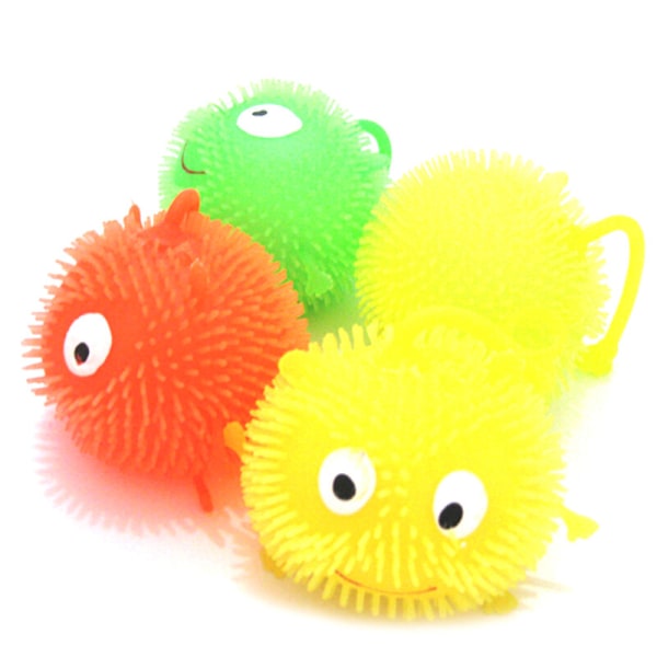 Ioplu Cartoon LED Light Up Glödande hår Flash Ball Kids Fun Squeeze Anti Stress Leksaker default