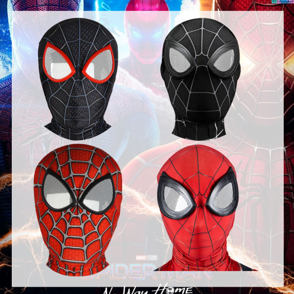 Halloween Cosplay Performance Scenhuvud， Cover för barns Expedition Expedition Stål Anime Glasögon， Tight Fit Spider Man Mask extraordinary red adult lens