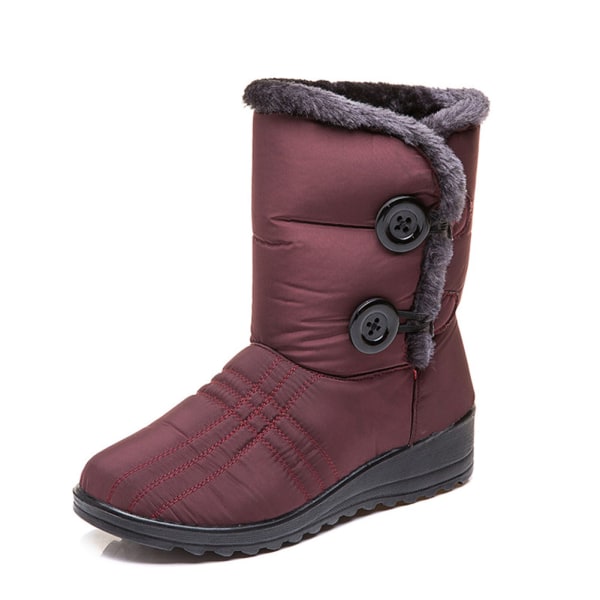 1 par kvinnor Lady Snow Boots Skor Varm Anti-slip Vattentät för vinter utomhus b 35