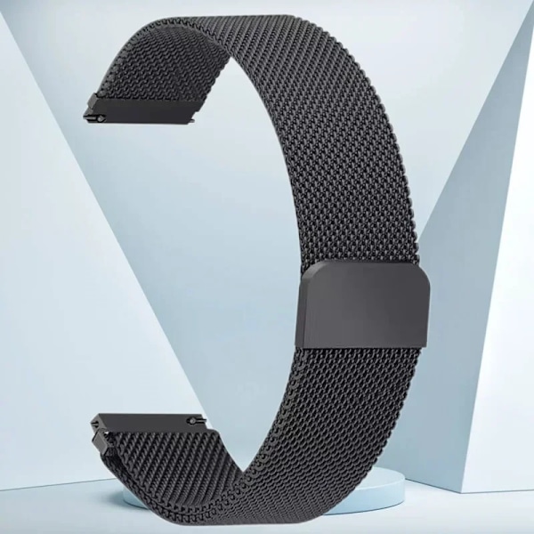 20mm 22mm Magnetisk Loop Rem För Samsung Galaxy Watch 3 4 5 40 44mm Armband Active 1/2 42/46mm Gear S3 för Bip GTR För Huawei gt 2 Black 22mm