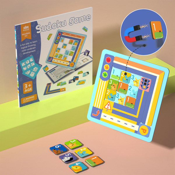 Sudoku Game Thinking Träning Pusselspel Hållbar interaktion Matchande familjespel set för barn Pojkar Flickor Kognitiva leksaker a
