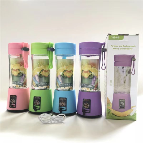 Personlig storlek Blender Juicer Cup Smoothie on the Go Blender Cup med sugrör för gym utomhus och resa pink