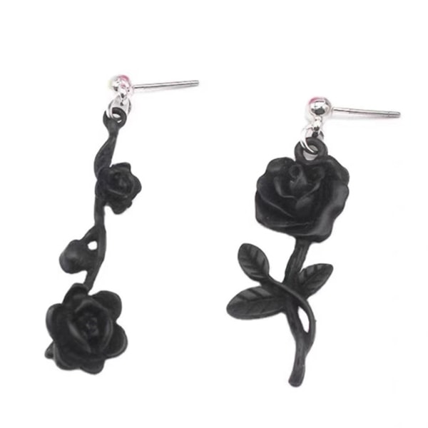 Retro Dark Shadow Stud örhängen Elegant Trendig Rose Dangle Drop örhängen för kvinnliga bröllopsörhängen stud