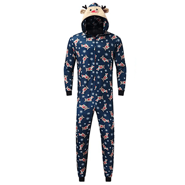 Matchande Familj Jul Ren Pyjamas Huv Bodysuit One Piece Jumpsuit Sovkläder för baby 6m