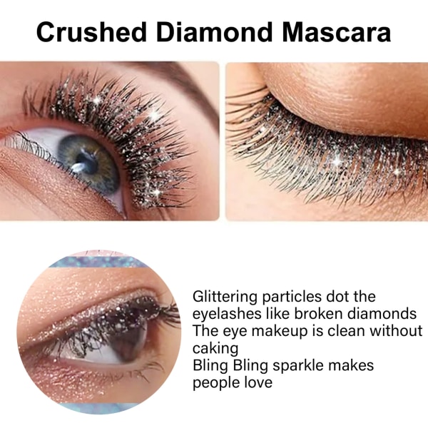 Flash Diamond Mascara Thickening Lengthening Lash Makeup Mascara för Sparkling Eyes Makeup default