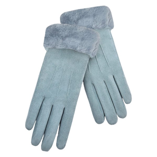 Dam vinterfleecehandskar Elastiskt mockatyg Pekskärm Varm plyschfodrad handske för ridning gray