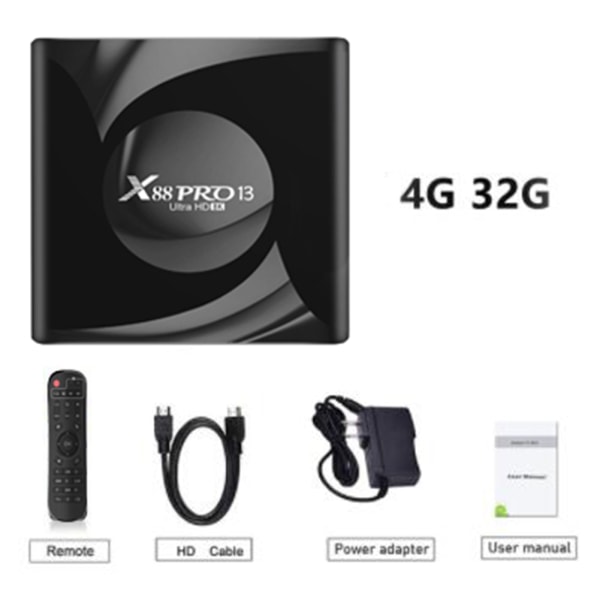 Androids 13 Low Latency Smarts TV Box High-Definition Medias Player för hemmets sovrum 4g 32g us plug