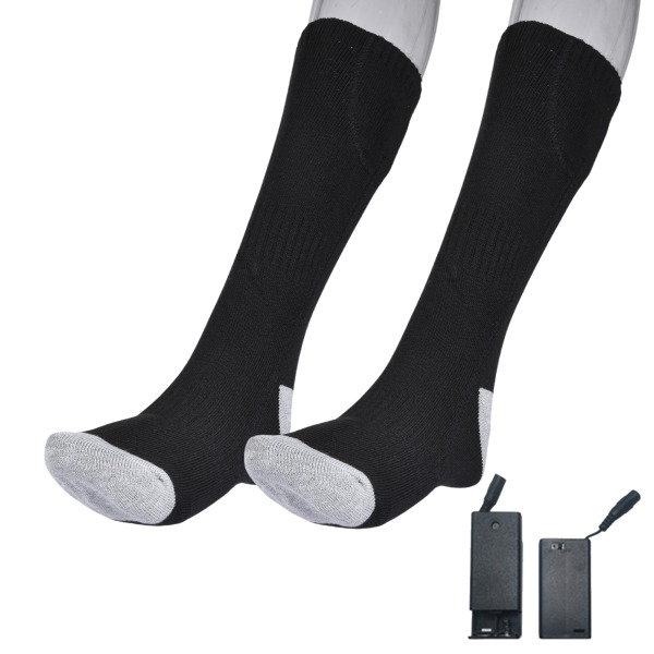 Uppladdningsbara uppvärmda strumpor Lång livslängd och tvättbar Lämplig för cykling och skidåkning black socks 2 battery