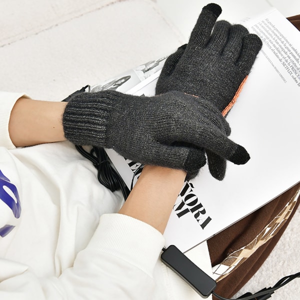 Justerbara elektriska uppvärmda handskar Mästerligt hantverk och kvalitet för män som läser vintertillbehör black hand palm heating switch