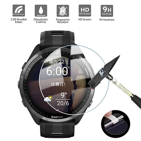 Härdat Glas Kompatibelt med Garmin Forerunner 45 245 745 945 55 255 255S 955 165 235 735 935 Skärmskyddsfilm Forerunner 955 3pcs Glass