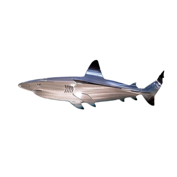 Rostfritt stål haj väggkonstdekoration Personlig marin stil 20x8cm a
