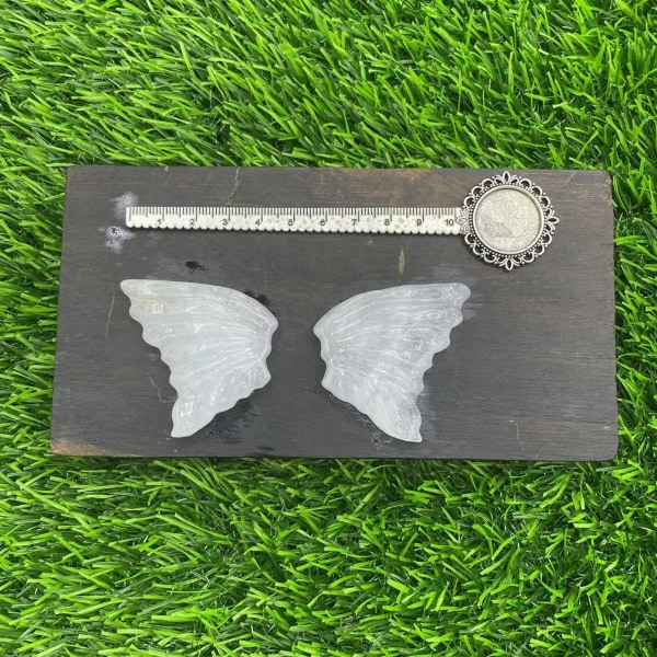 10 cm naturliga set kvinnlig modell enkelvinge 5 cm kristallvingar White crystal