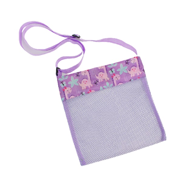 Bärbar Beach Toy Mesh -väska Lätt uppsamlingsväska för barnleksaker för att hålla purple printing