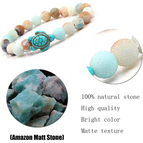 Sea Turtle Tracking Armband Robust och hållbar turkos stenarmband för kvinnor Flickor Smycken Presenter frosted amazon stone