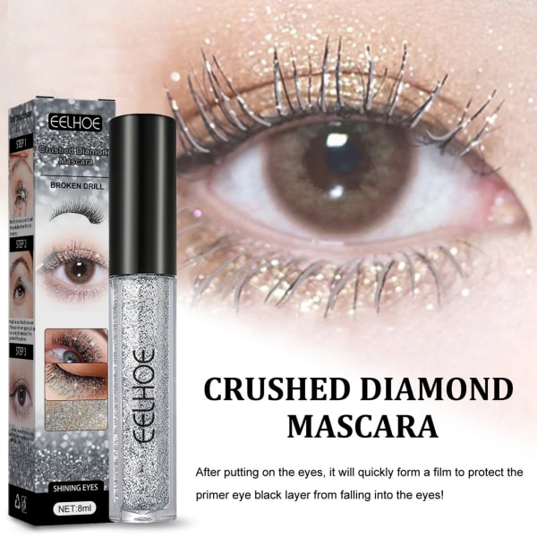 Flash Diamond Mascara Thickening Lengthening Lash Makeup Mascara för Sparkling Eyes Makeup default