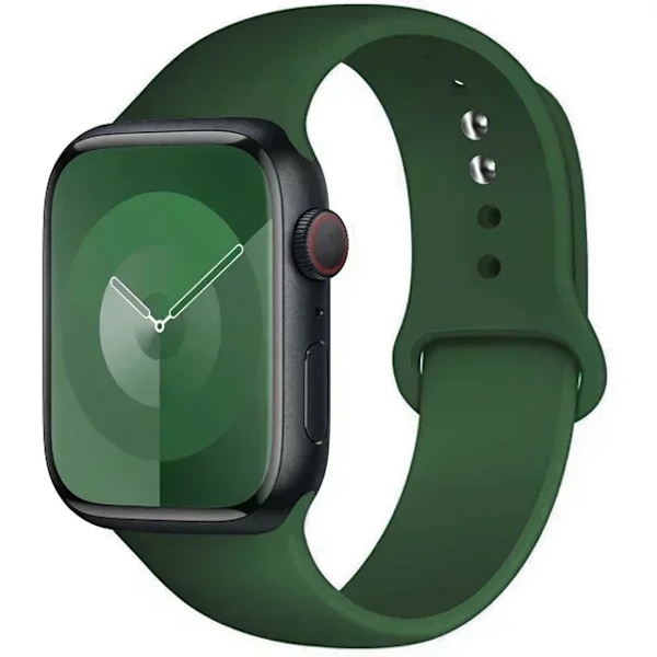 Original Silikonarmband för Apple Watch Band 44mm 38-40 42-46 41-45 46MM 49 mm Armband iwatch Serie 10 9 7 4 5 6 8 SE Ultra 2 3 78 Alfalfa grass S10-42MM 38 40 41 S