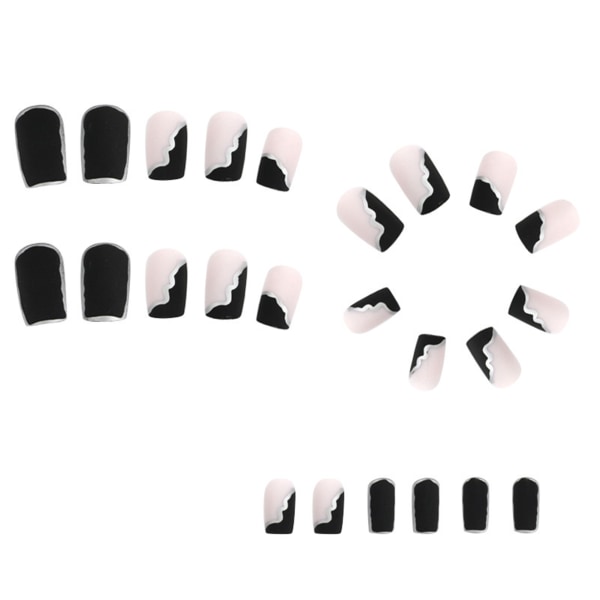 Sliver Edges Press-on Nails Lätt att applicera & ta bort naglar för professionell salongsförsörjning jelly glue model