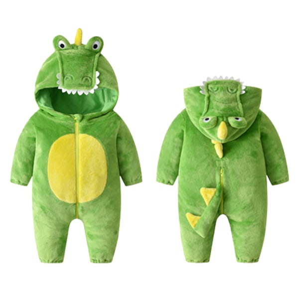 Casual Baby Overall Jumpsuit Långärmad Grön Body Hoodie Stil Outfit för Festival Party Aktivitetskläder 59-40