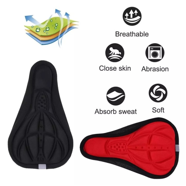 Thickened Extra Comfort Ultra Soft 3D Pad Breathable Abrasion Bike Seat Mat Bicycle blue